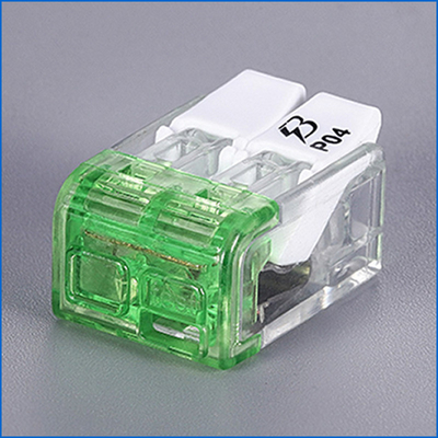 UL CQC Disetujui Transparan 2 Pole Compact Push Wire Connectors P04-2P Untuk Kotak Persimpangan