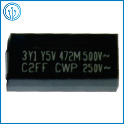 11.4x6.0mm Plastik Enkapsulasi Chip Keselamatan Kapasitor 500VAC 10-4700pF Y5P Y5U Y5V
