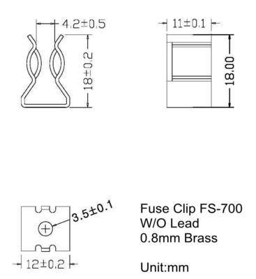 Plug In Installation AGU 5AG 10x38mm Nikel Plated Brass PCB Fuse Clip Solar PV Dwarget Fuse Bracket